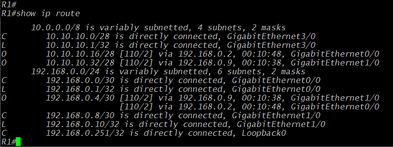 A static image showing a screenshot of the command 'show ip ospf neighbor' using PuTTY while connected to the console of a Cisco router.